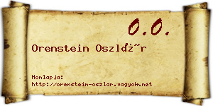 Orenstein Oszlár névjegykártya